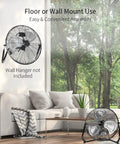 Heavy Duty 20 Inch Floor Fan With High Velocity Airflow, 3 Speeds And Adjustable Tilting Head, shown in a living room setting