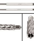 13-piece steel annular cutter set with two pilot pins for magnetic drill press; diameters from 7/16 to 1-1/16 in