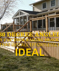 Step Up Your Outdoor Setup With These Real Deal Heavy Duty 30 Degree Stair Railing Brackets Concealed U Shape Connectors Black Hidden Hardware Fits 2 By 4 Lumber Strong Deck Hold, showing angled brackets on a wooden deck.