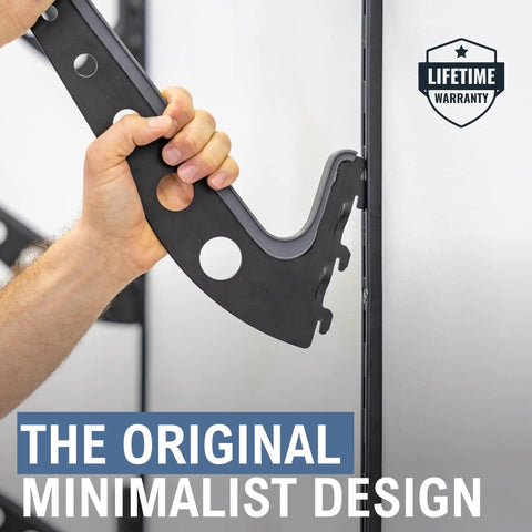 Hand adjusting arm on Four Level Wakeboard Wall Mount Rack For Garage And Boat House, Heavy Duty Wake Surf Board Rack.