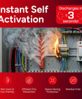 Heat Activated Automatic Fire Suppressant Aerosol Extinguisher Unit For Pickup Truck Rv Camper And Home Garage Instant Trigger setup shown with smoke and flames.
