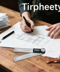 Heavy Duty Digital Angle Finder Protractor Tool With Sleek Seven Inch Body used for precise measurements on project blueprints.