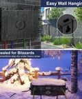 Heavy Duty Large Outdoor Electrical Box IP54 Waterproof Weatherproof 12x9x5 Inch Box Built To Handle 8 Cable Ports Protecting Power Strips, Extension Cords, Surge Protectors, Timers, Large Adapters And Above Ground Pool Accessories. Wall-mounted black outdoor electrical box in rain and snow