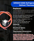 Upgraded Refrigerator Defrost Heater Kit With Built in Temperature Sensor For DIY Friendly Install And High Limit Thermostat For GE General Electric Kenmore Replace WR51X10055 WR55X10025 WR50X10068 Romalon, WR50X10068 thermostat