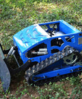 Remote Control Grass Cutter With Tracks For Slopes And Uneven Terrain, blue heavy duty lawn mower for rugged terrain on grass