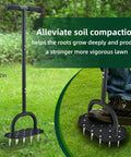 Manual Lawn Aerator With 19 Stainless Steel Spikes 2.7 Inch Length Rust Resistant 304 Stainless Dethatching And Soil Aeration Tool