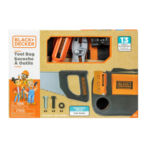 Junior Tools Set In Sturdy Tool Bag With 13 Pieces For Kids Realistic Builder Kit Hammer Hand Saw Screwdriver And More