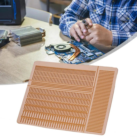 Copper Wire Solder Piece Rework Pad for Phone IC Spot Soldering and BGA PCB Repair shown with technician at workbench
