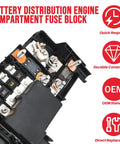 Top Grade Battery Distribution Fuse Block For Chevy Malibu 2014 To 2016 Plug And Play Engine Compartment Junction Box close-up view.