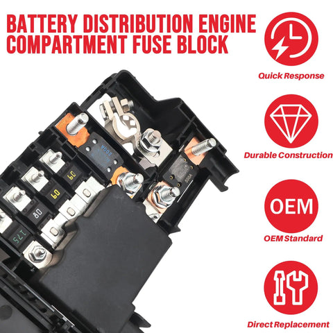 Top Grade Battery Distribution Fuse Block For Chevy Malibu 2014 To 2016 Plug And Play Engine Compartment Junction Box close-up view.