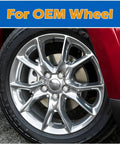 Garage Ready M12x1.25 Steel Lug Bolts Set With 28mm Shank Fits Jeep Compass Cherokee And Renegade Plus Fiat 500 Dodge Dart On Aluminum Wheels close-up of Jeep OEM wheel.