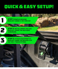 Installation steps for bed mounted retractable ratchet straps on Ford Trucks 2015+ F-150 and 2017+ F-250 BoxLink system