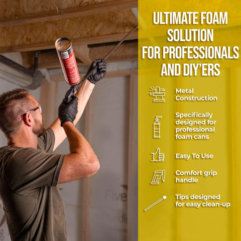 High Precision Spray Foam Gun For Insulating Foam Sealant With Adjustable Flow Control Contractor Grade Pro Applicator In Use