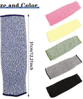 Level 5 Cut Resistant Arm Sleeves 6 Pairs 31cm Unisex Anti Abrasion Anti Scratch Anti Bite Protection Set Black Blue Gray Yellow Pink Green