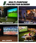 Gray Fireproof Golf Simulator Impact Screen With 3D Air Mesh For Indoor Outdoor Practice HD Golf Hitting Screen for home use