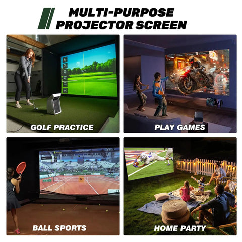 Gray Fireproof Golf Simulator Impact Screen With 3D Air Mesh For Indoor Outdoor Practice HD Golf Hitting Screen for home use