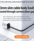 3mm slim cable body with 2-Pack Cat6 Ethernet Cables, Ultra Slim Flat Patch Cord, 15cm Short Length, corner wiring example