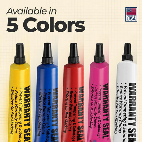 Yellow Torque Seal Marker for Bolts and Fasteners Tamper Proof Cross Check Indicator in five color options, 1.8 oz tubes.