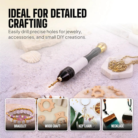 Pin Vise Hand Drill Manual For Jewelry Making With Micro Drill Bits 0.8mm To 2.5mm Rotary Craft Drill For Resin Wood