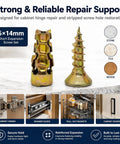 Heavy Duty 6x14mm Short Expansion Screws Kit For Cabinet Door Hinge Repair And Stripped Thread Fix, Zinc Plated Anchors