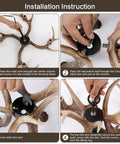 Installation steps for Antler Chandelier Light Fixture With Rustic Deer Design For Dining Room Kitchen Island And Foyer Four Light Brown