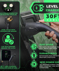 Heavy Duty Level 2 Ev Charger With Tesla Nacs Plug 48 Amp Wall Mount Charging Station 30 Ft Cord features a durable design and weatherproof capabilities.