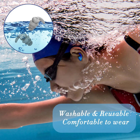 Ultra Soft Silicone Ear Plugs For Sleeping And Travel On The Go Reusable Noise Canceling Ear Protection underwater swimmer pool