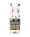 CamJam Rope Tie Down Tightener With Carabiner Clip 2 Pack Knot Free Lightweight Cord Tightener packaging with instructions