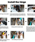 Steps for using Aluminum Alloy Door Hinge Jig For Woodworking DIY Friendly Pro Grade Hole Opener And Slot Locator for hinge installation