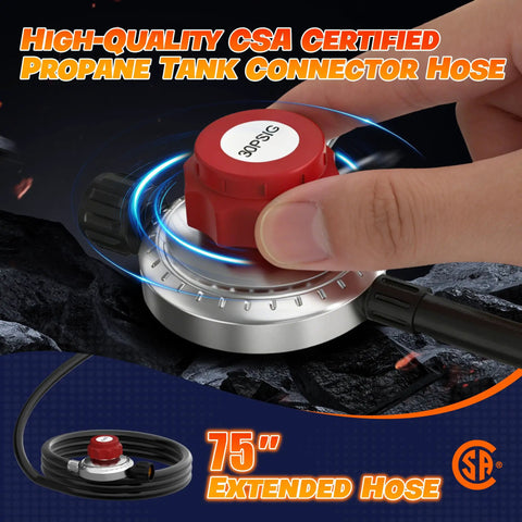 CSA certified propane tank connector for Dual Burner Propane Forge Kit With Openable Door 2600 F Gas Forge