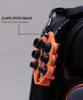 Grab And Go Impact Socket Set With Sleeve And Carabiner, SAE Seven Piece For Three Eighths Inch Drive, hanging on a backpack