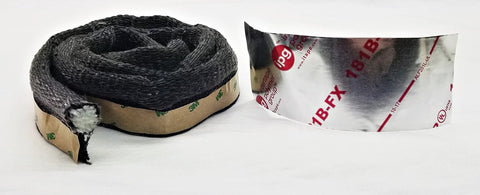 Pellet stove door gasket set: tadpole 5', black rope gasket and 3M foil tape