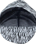 Super Comfy 100 Percent Cotton Mesh Welding Cap With Slick Zebra Pattern interior view showcasing breathable design for comfort.