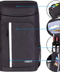 Leakproof Insulated Backpack Cooler Bag For Work Or Play Grab And Go Lightweight Waterproof 30 Can Capacity durable black