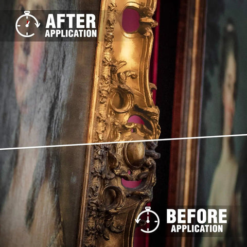 Antique Restoration Wood Polish And Cleaner Delivers A Top Shelf Formula loaded with real organic oils, before and after furniture frame care.