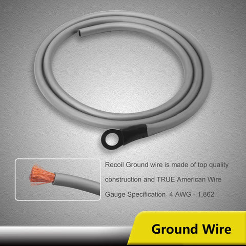 Close-up of ground wire with ring terminal from Beefed Up 4 Gauge Amplifier Wiring Kit With OFC RCA Cables