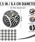 24 Pack Cool Zebra Stripe Furniture Tennis Ball Floor Protectors For Chair And Desk Legs with 2.5 in diameter and pre-cut fit
