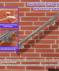 Installation guide for Heavy Duty 3 Ft Industrial Metal Handrail Kit Featuring Solid 304 Stainless Steel Wall Mount Grab Bar for brick walls.