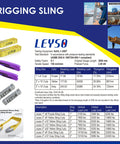 Rigging sling product details with images and specifications, featuring Purple 6 Foot By 1 Inch Multifunctional Heavy Duty Lift Sling Web Strap