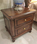 Wooden bedside table with antique brass cabinet knobs from Antique Brass Cabinet Knobs 6 Pack Zinc Alloy Drawer Pulls For Kitchen And Furniture Vintage Single Hole Hardware Dresser Handles Bar Cabinet Pulls Easy Install.