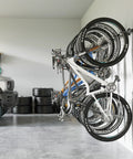 Heavy Duty Wall Mounted Bike Rack With Six Adjustable Hangers On A 78.5 Inch Rail Ultra Strong Steel Garage Storage Solution