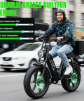 Rider on High Power 1500W Peak Fat Tire Electric Bike For Adults With All Terrain Tires in urban setting