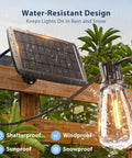 Outdoor Solar String Lights 96 Ft With Remote Control 30 LED Bulbs Dimmable And Timable Waterproof Patio Yard Garden Gazebo Lights