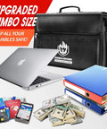 X-Large Thermal Insulated Fireproof Document Bag With Dual Pockets, 17x12x6 Inches, Waterproof, with cash and gadgets