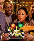 Interactive Pop Up Birthday Card Featuring Flashing Lights And Music Tracks That Totally Knock Your Socks Off Hella Cool Gift For Besties Spouses And Family Comes With Envelope in use.