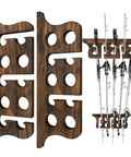 Solid Wood Wall Mount Fishing Rod Rack Keeps Your Poles Neatly Stowed Holds Up To 10 Fishing Rods Perfect Garage Or Shed Organizer