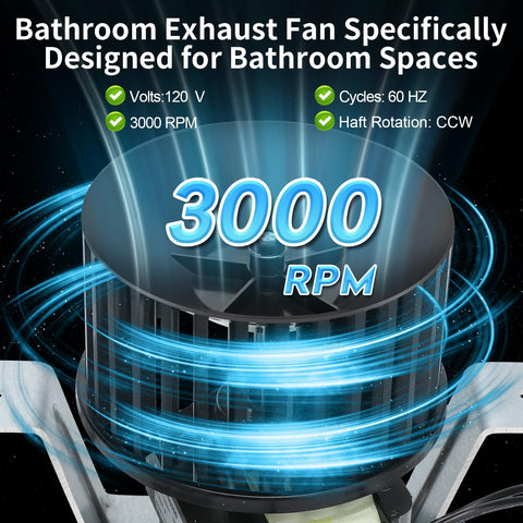 Quiet Yet Mighty Bath Vent Fan Motor Assembly Replacement For 605, 605N, 665N And 668N With High Airflow 3000 RPM