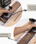 Close-up of Router Sled Flattening Jig For Wood Slabs And Epoxy Tables with adjustable planing sled kit and acrylic baseplate.