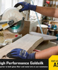 Heavy Duty A5 Cut Resistant Gloves With Nitrile Grip And Touchscreen Compatibility handling wood near saw