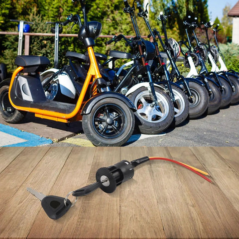 Durable Ignition Switch Lock Replacement For E Bikes Electric Scooters And Tricycles With 2 Wire Key Start Plastic Metal Build